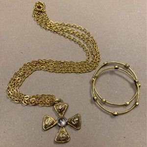 VINTAGE Julie Vos Statement Necklace AND two Julie Vos Bangles
